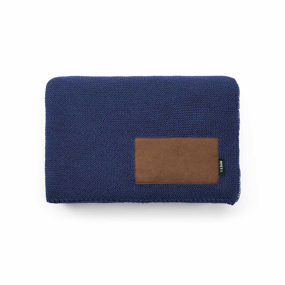 Plaid rPET et laine personnalisable Mondrian Bleu marine